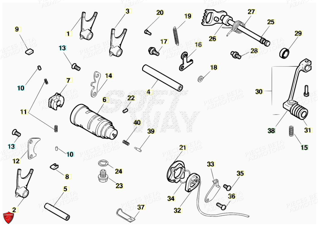 Selecteur De Vitesses AZMOTORS PiÃ¨ces Alp 200cc [2007]