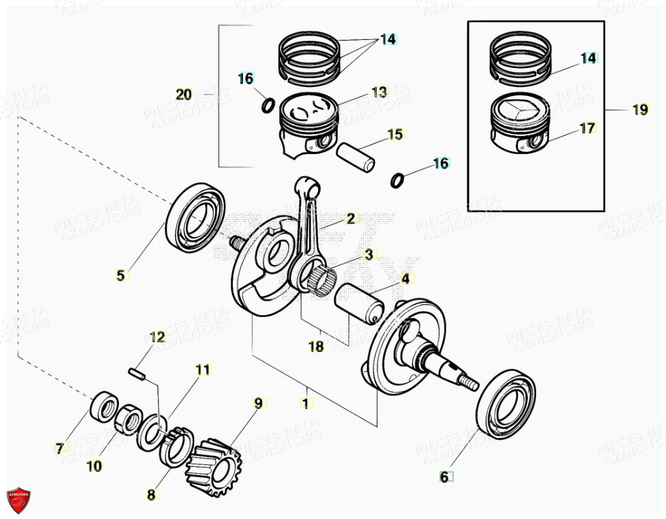 Vilebrequin AZMOTORS PiÃ¨ces Alp 200cc [2007]