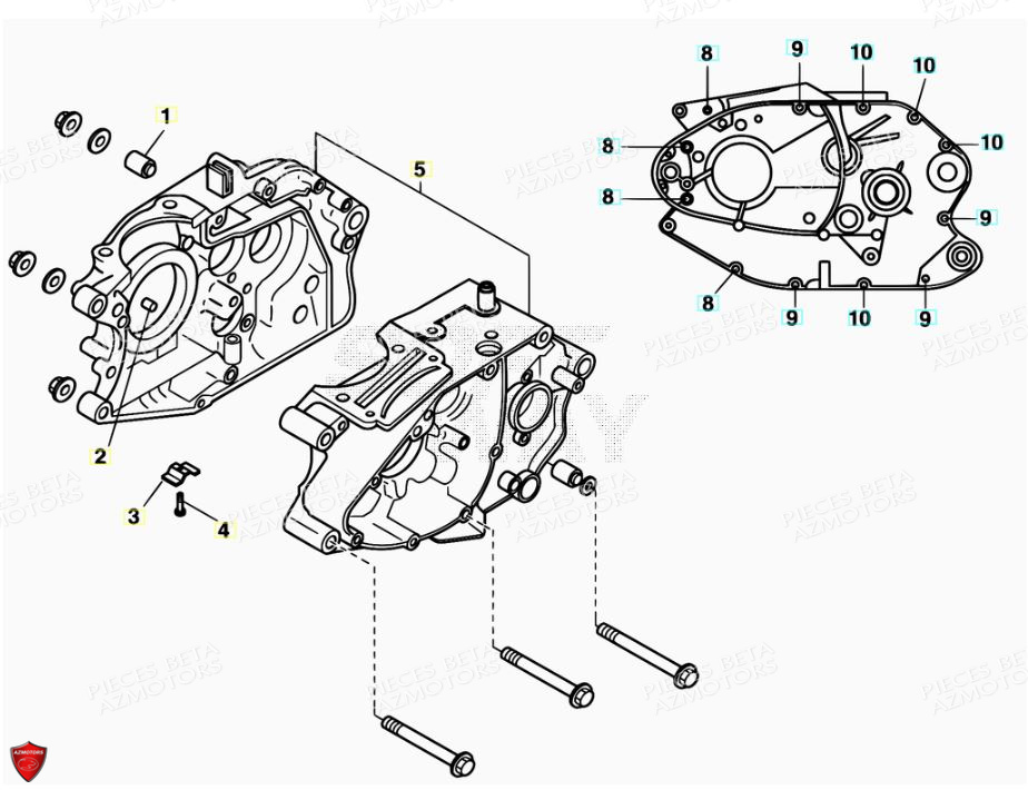 Carter Moteur AZMOTORS PiÃ¨ces Alp 200cc [2008-2011]