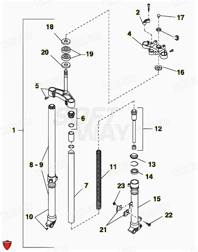 Fourche AZMOTORS PiÃ¨ces Alp 200cc [2008-2011]