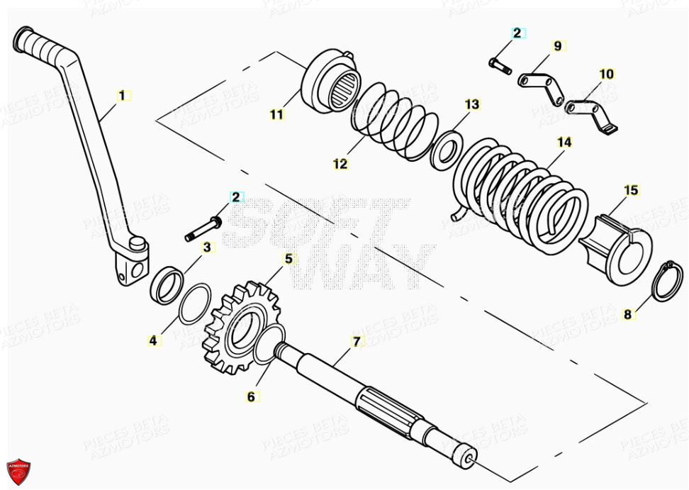 Kick Starter AZMOTORS PiÃ¨ces Alp 200cc [2008-2011]