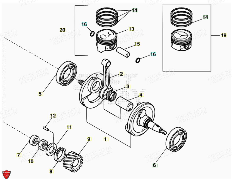 Vilebrequin AZMOTORS PiÃ¨ces Alp 200cc [2008-2011]