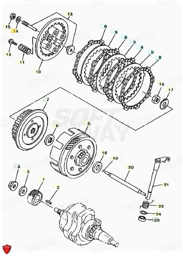 Embrayage AZMOTORS PiÃ¨ces ALP 125 [2008-2011]