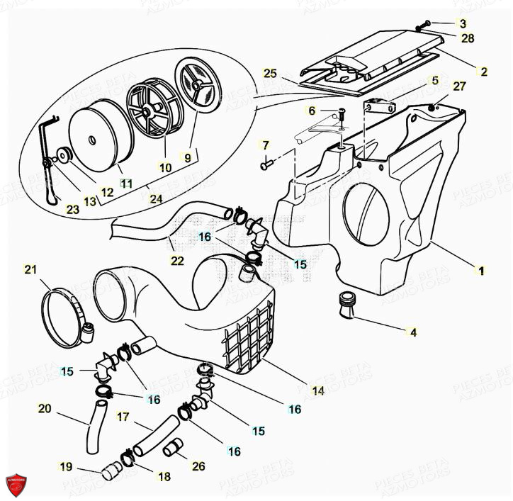 Filtre A Air AZMOTORS PiÃ¨ces ALP 125 [2008-2011]