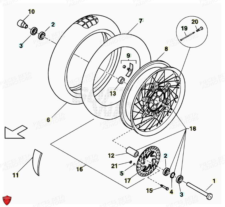 Roue Avant AZMOTORS PiÃ¨ces ALP 125 [2008-2011]