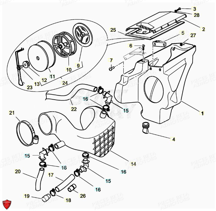 Filtre A Air AZMOTORS PiÃ¨ces ALP 200 [2014-2015]