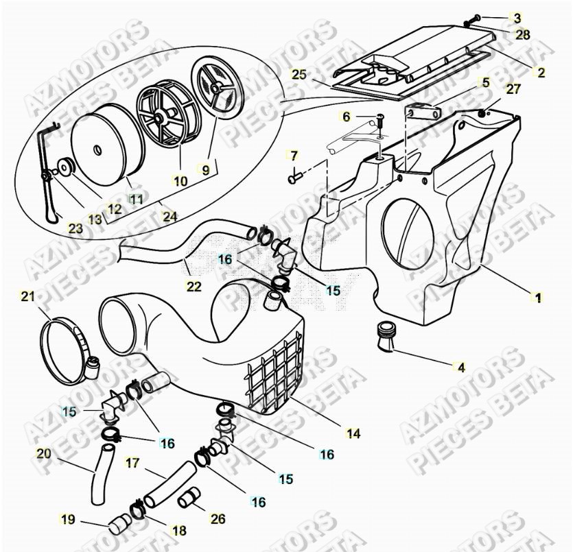 Filtre A Air AZMOTORS PiÃ¨ces ALP 200 [2016-2017]