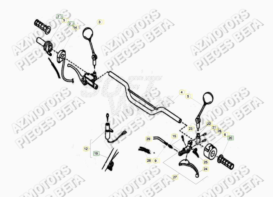 Guidon AZMOTORS PiÃ¨ces ALP 200 [2016-2017]