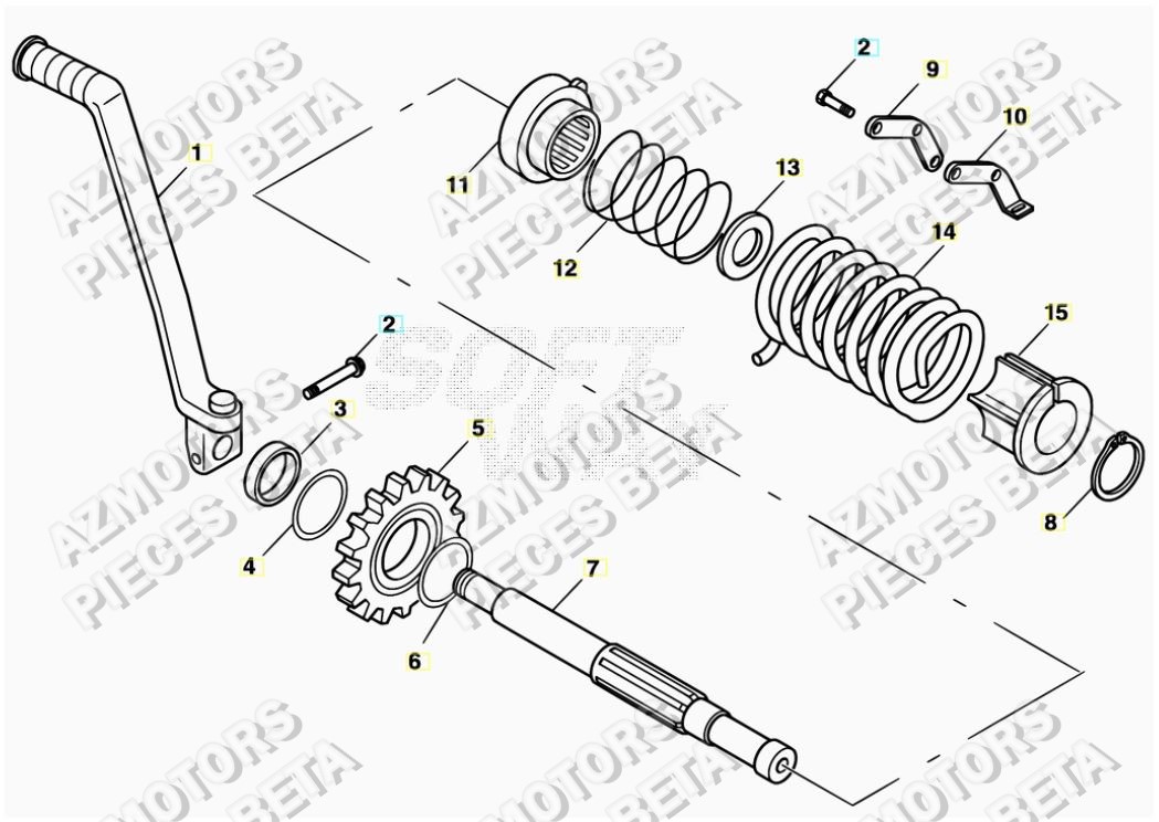 Kick Starter AZMOTORS PiÃ¨ces ALP 200 [2016-2017]