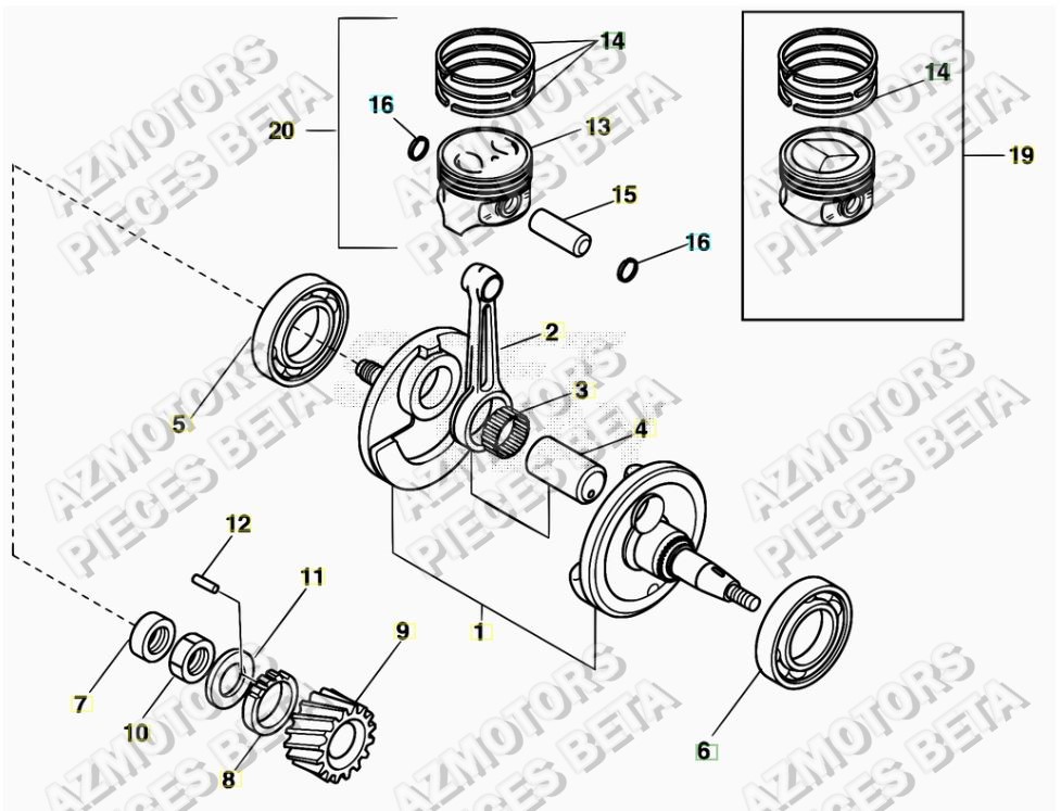 Vilebrequin AZMOTORS PiÃ¨ces ALP 200 [2016-2017]