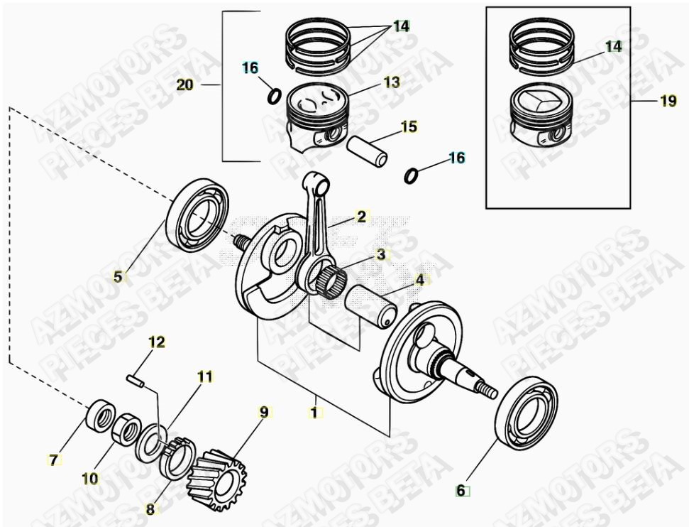 Vilebrequin AZMOTORS PiÃ¨ces ALP 200 [2018]
