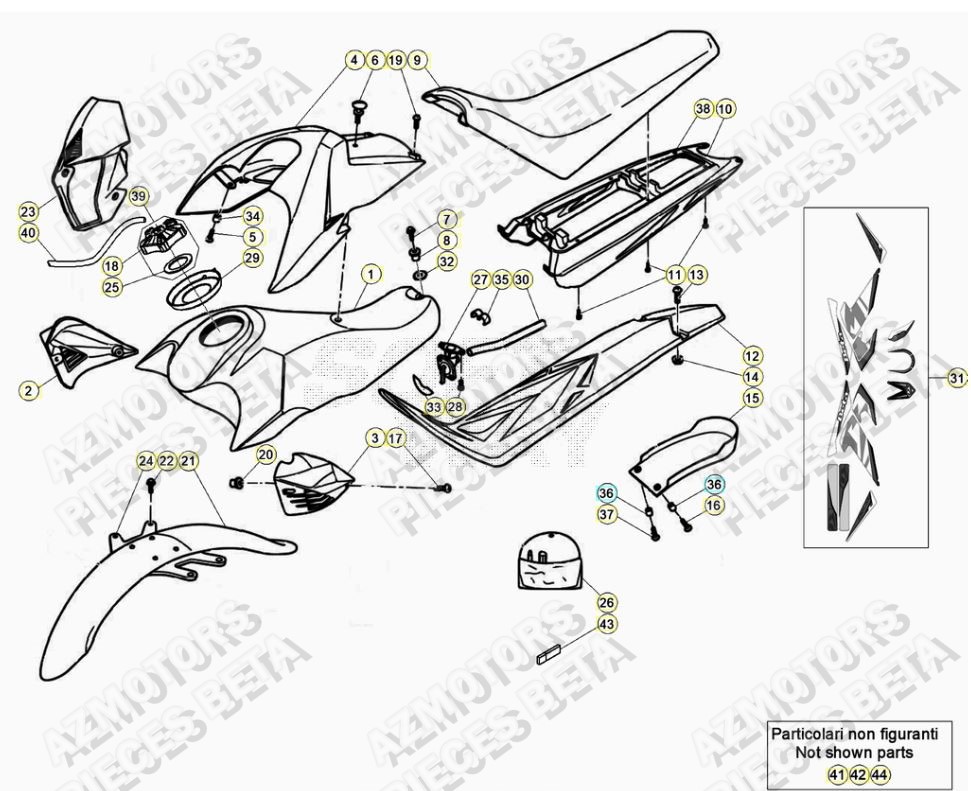 Carenage AZMOTORS PiÃ¨ces ALP 200 [2022-2023]