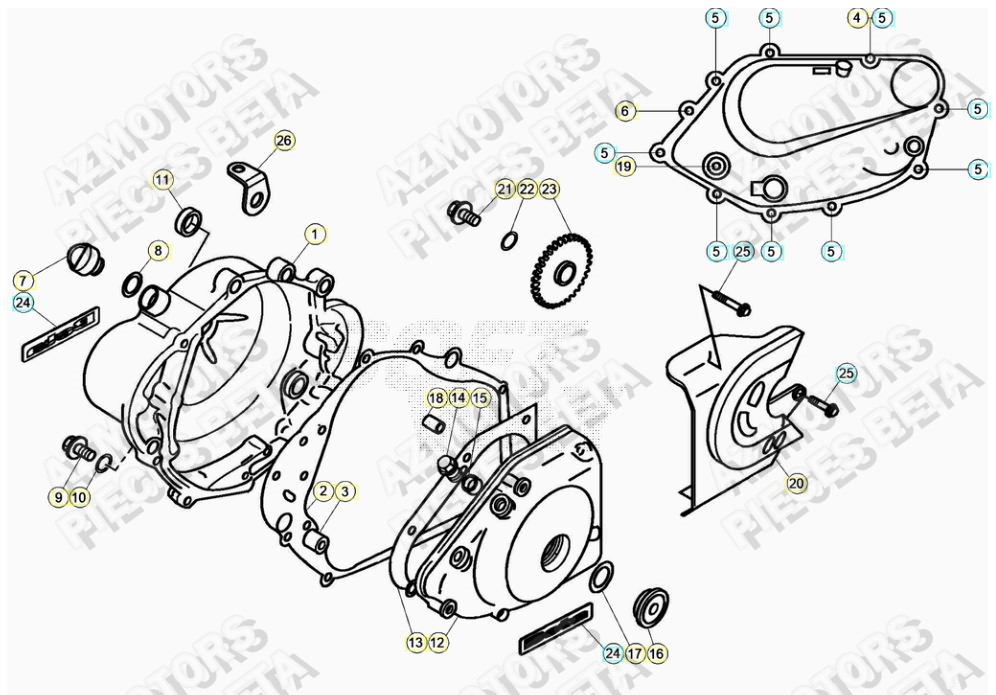 Couvercle Embrayage AZMOTORS PiÃ¨ces ALP 200 [2022-2023]
