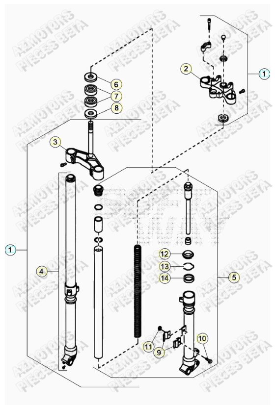 Fourche AZMOTORS PiÃ¨ces ALP 200 [2022-2023]