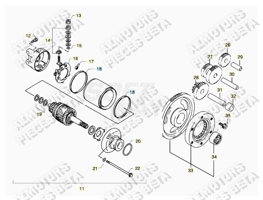 Demarreur AZMOTORS PiÃ¨ces ALP 4.0 350cc [2007-2013]
