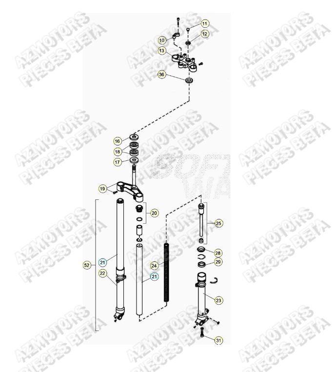 Fourche AZMOTORS PiÃ¨ces ALP 4.0 350cc [2014-2015]