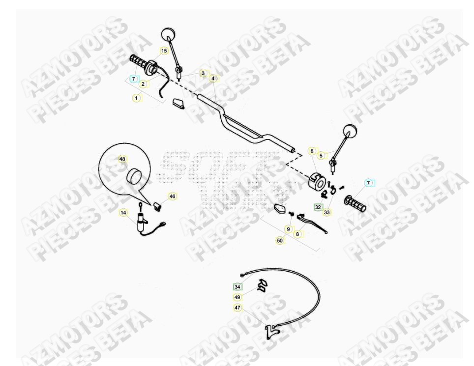 Guidon AZMOTORS PiÃ¨ces ALP 4.0 350cc [2014-2015]