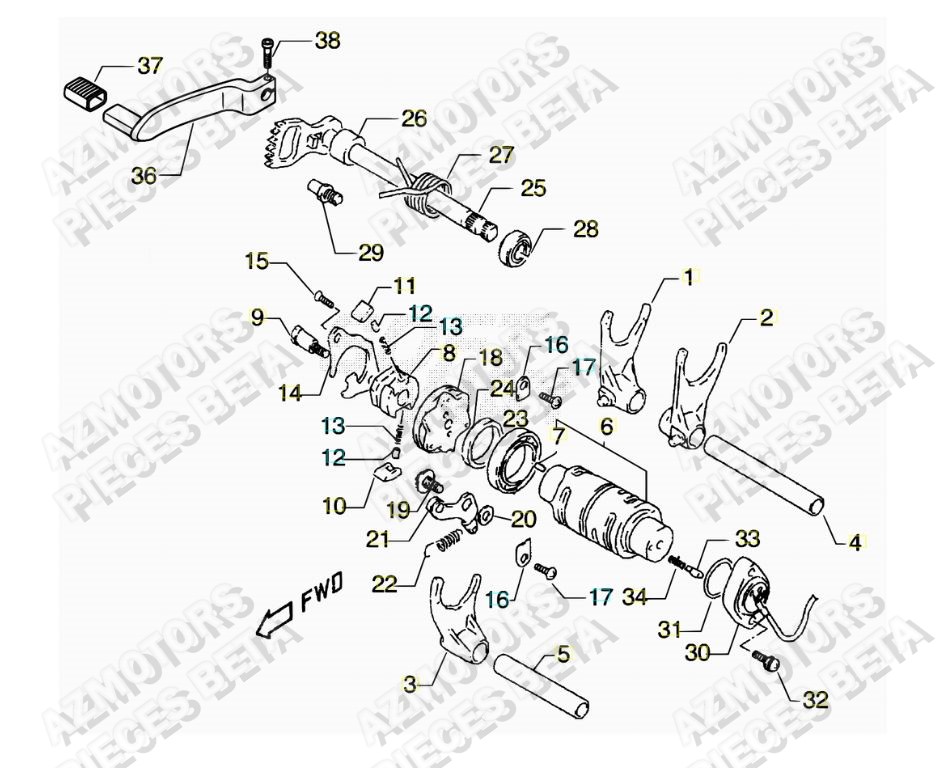 Selecteur De Vitesses AZMOTORS PiÃ¨ces ALP 4.0 350cc [2014-2015]