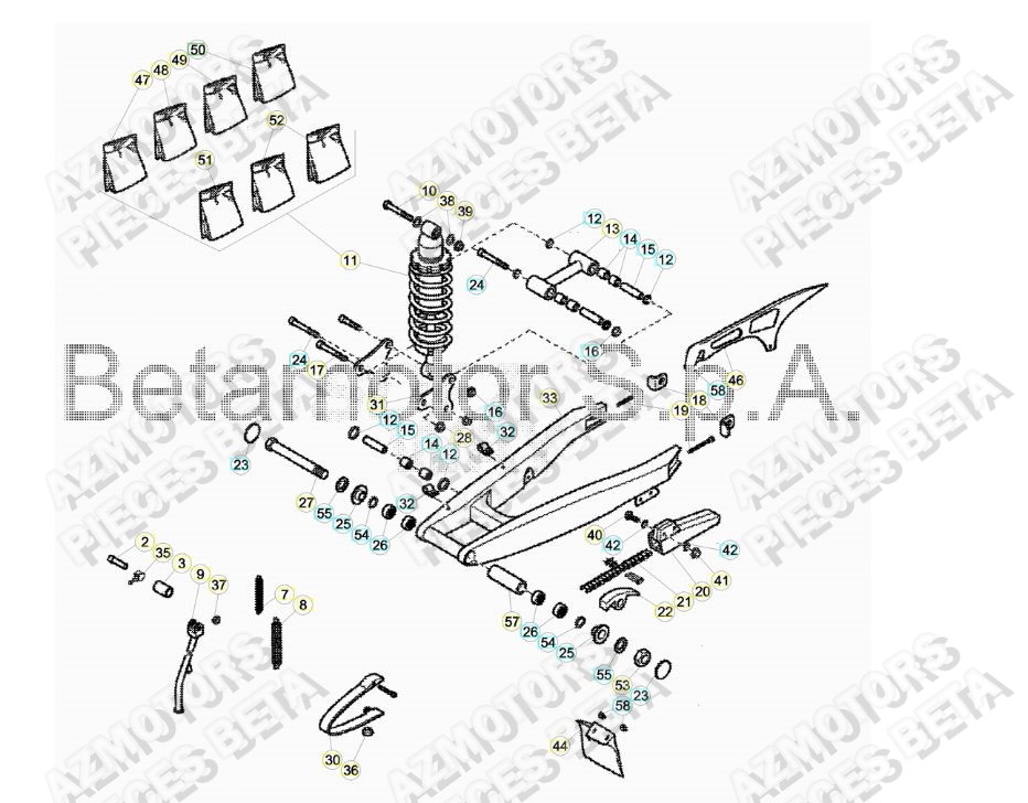 Bras Oscillant AZMOTORS PiÃ¨ces ALP 4.0 350cc [2016-2017]