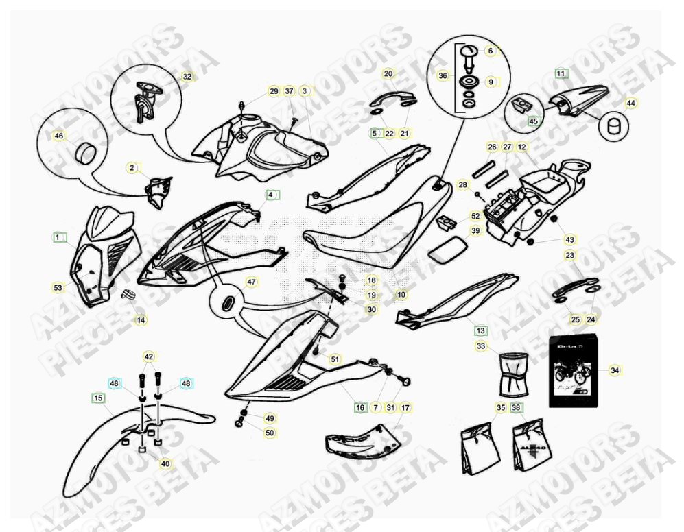 Carenages AZMOTORS PiÃ¨ces ALP 4.0 350cc [2016-2017]
