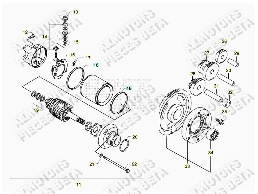 Demarreur AZMOTORS PiÃ¨ces ALP 4.0 350cc [2016-2017]