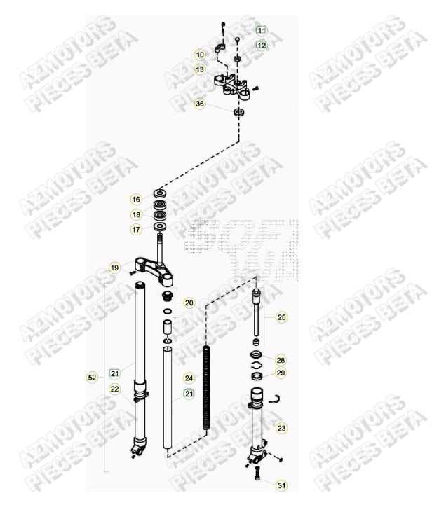 Fourche AZMOTORS PiÃ¨ces ALP 4.0 350cc [2016-2017]