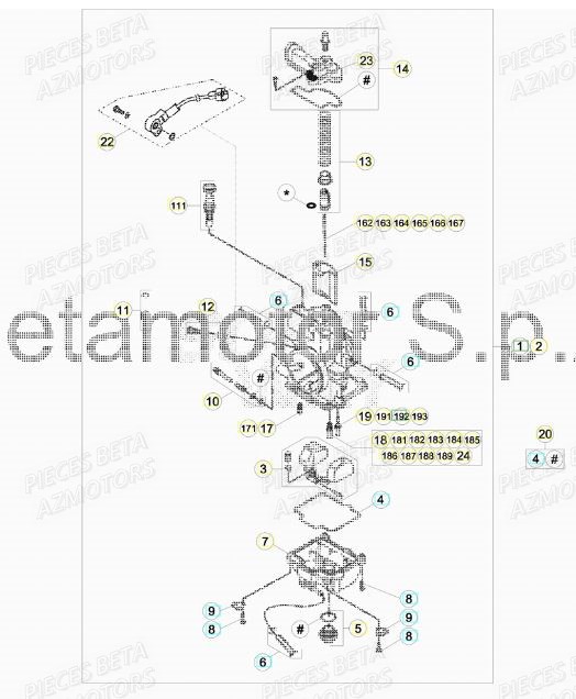 Carburateur AZMOTORS PiÃ¨ces BETA RR XTRAINER 250 2T - (2017)
