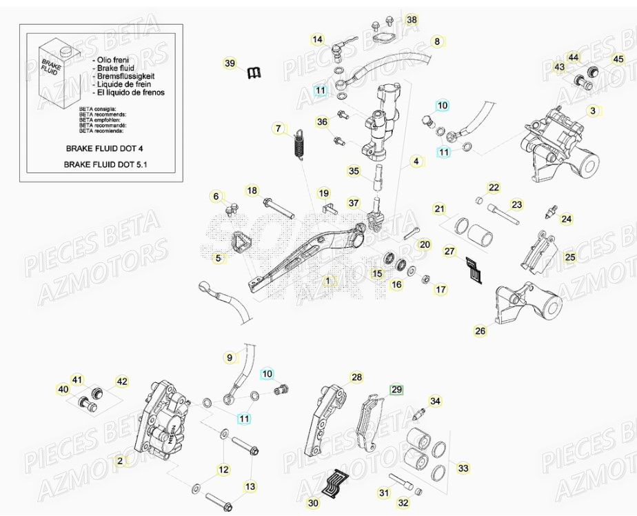 Freins AZMOTORS PiÃ¨ces BETA RR XTRAINER 250 2T - (2017)