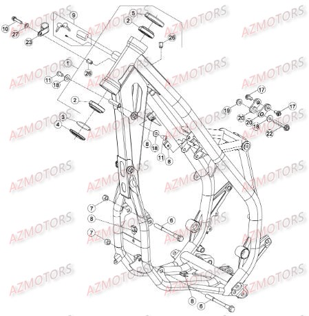 Chassis AZMOTORS PiÃ¨ces BETA RR XTRAINER 300 2T - (2015)