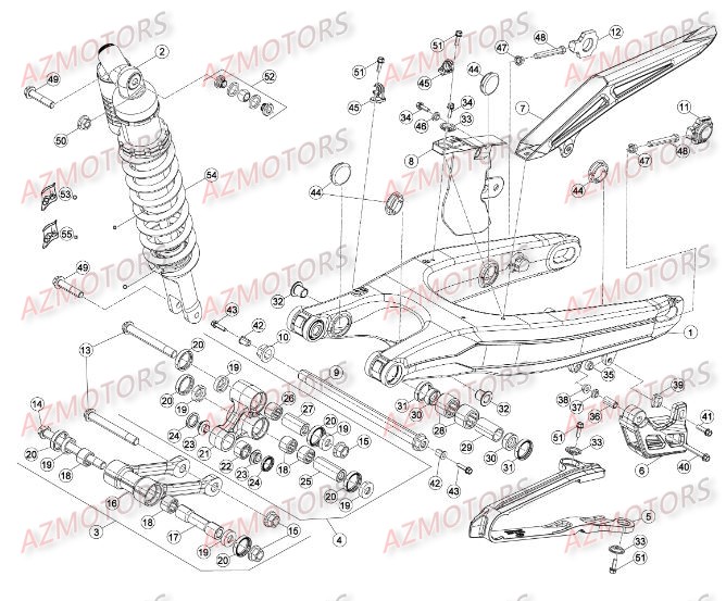 Suspension Arriere AZMOTORS PiÃ¨ces BETA RR XTRAINER 300 2T - (2015)