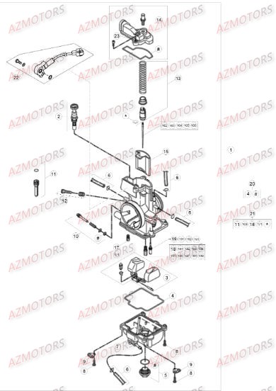 Carburateur AZMOTORS PiÃ¨ces BETA RR XTRAINER 300 2T - (2016)
