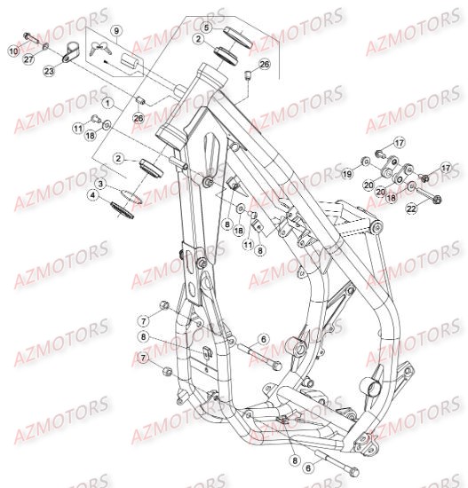 Chassis AZMOTORS PiÃ¨ces BETA RR XTRAINER 300 2T - (2016)