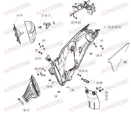 Boitier Du Filtre AZMOTORS PiÃ¨ces BETA RR XTRAINER 300 2T - (2017)