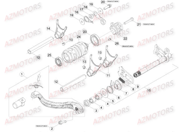 Selecteur De Vitesses AZMOTORS PiÃ¨ces BETA RR XTRAINER 300 2T - (2017)