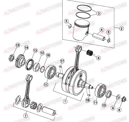 Vilebrequin AZMOTORS PiÃ¨ces BETA RR XTRAINER 300 2T - (2017)