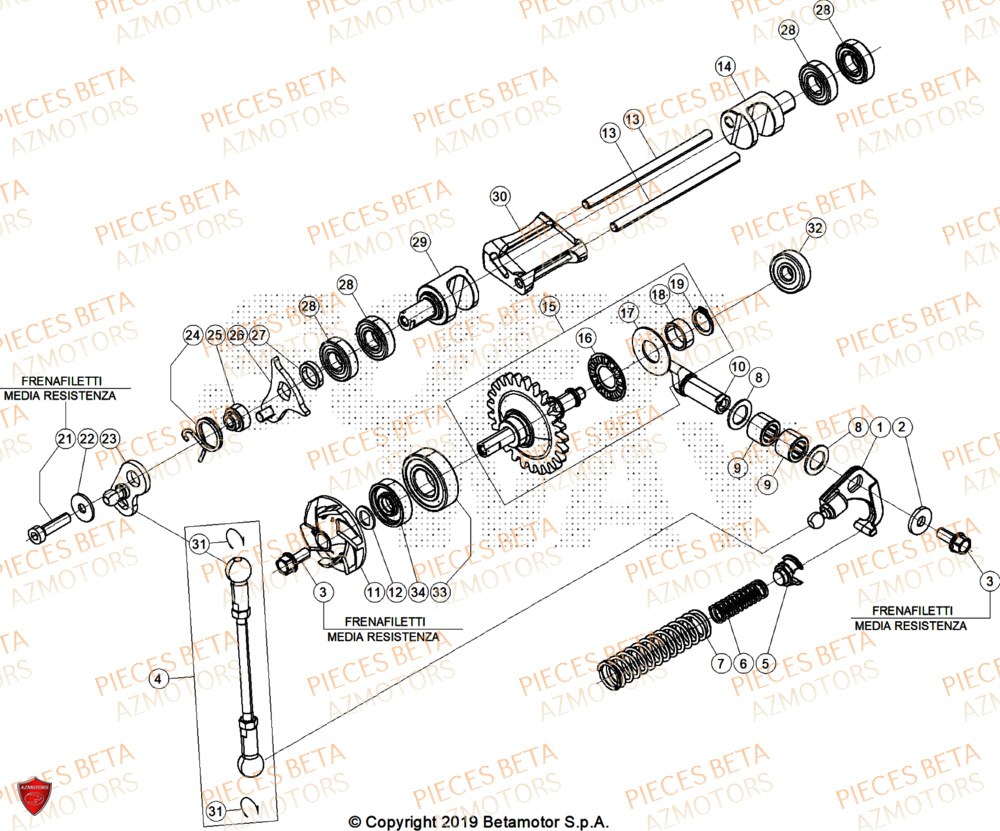 Refroidissement AZMOTORS Pieces BETA CROSS RX 250 2T - (2026)