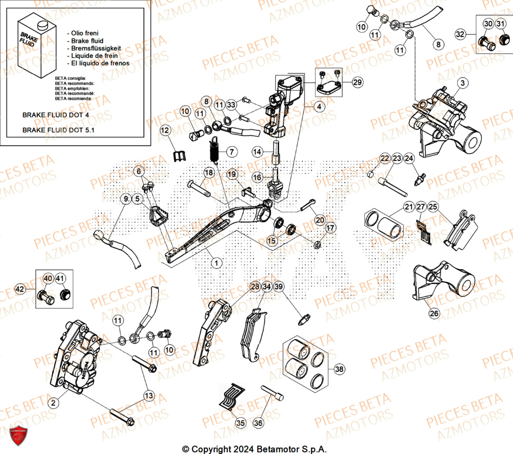 Freins AZMOTORS Pieces BETA CROSS RX 350 2T - (2026)