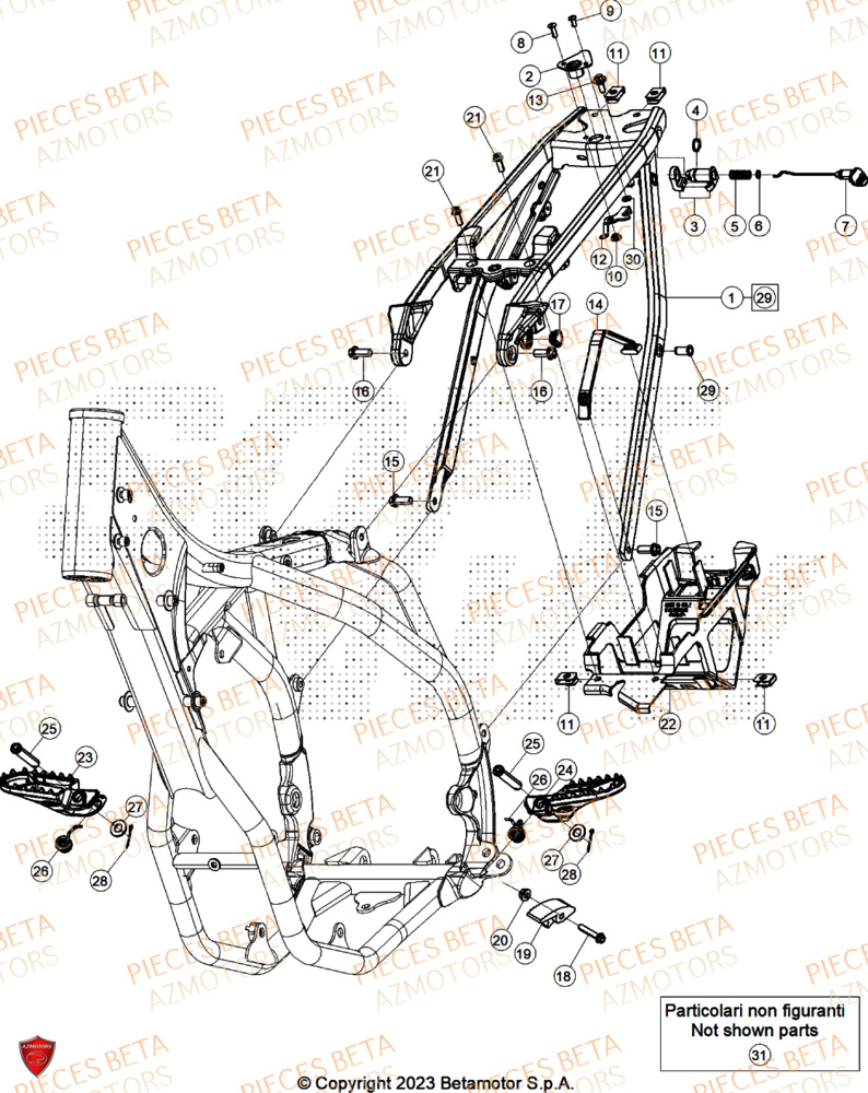 Accessoires Du Chassis AZMOTORS Pieces BETA CROSS RX 450 4T - (2026)