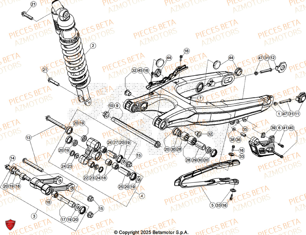 Bras Oscillant AZMOTORS Pieces BETA CROSS RX 450 4T - (2026)