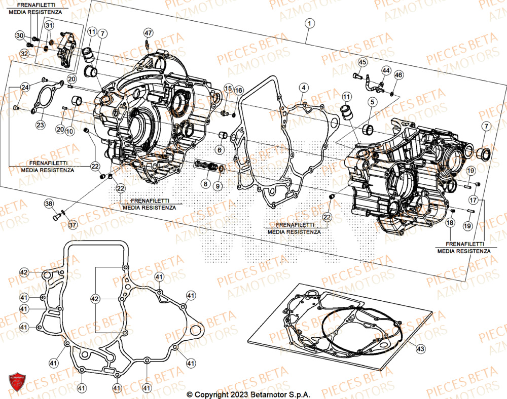 Carter Moteur AZMOTORS Pieces BETA CROSS RX 450 4T - (2026)