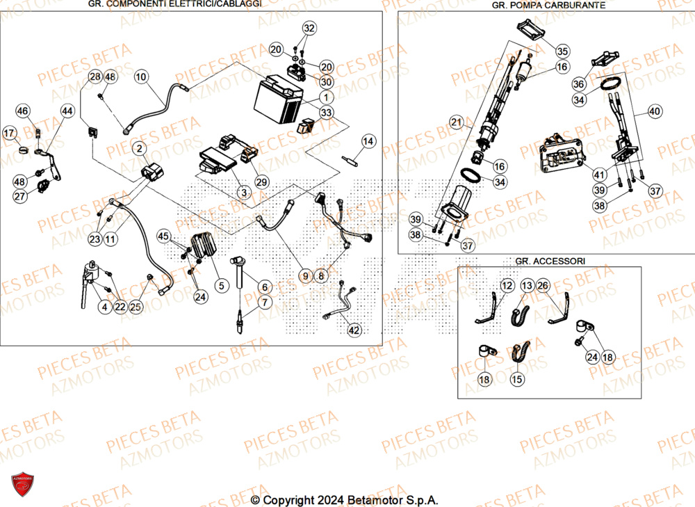 Equipement Electrique AZMOTORS Pieces BETA CROSS RX 450 4T - (2026)