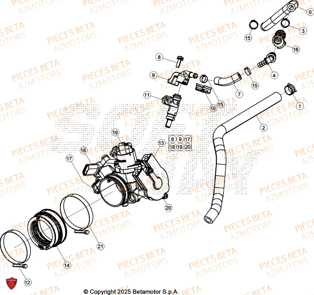Injection AZMOTORS Pieces BETA CROSS RX 450 4T - (2026)
