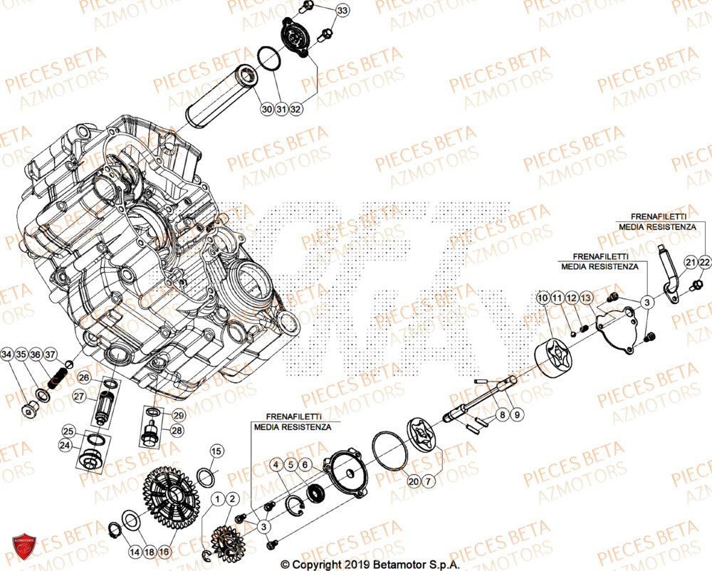 Pompe A Huile AZMOTORS Pieces BETA CROSS RX 450 4T - (2026)