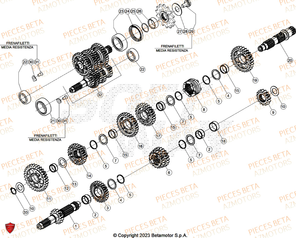 Transmission AZMOTORS Pieces BETA CROSS RX 450 4T - (2026)