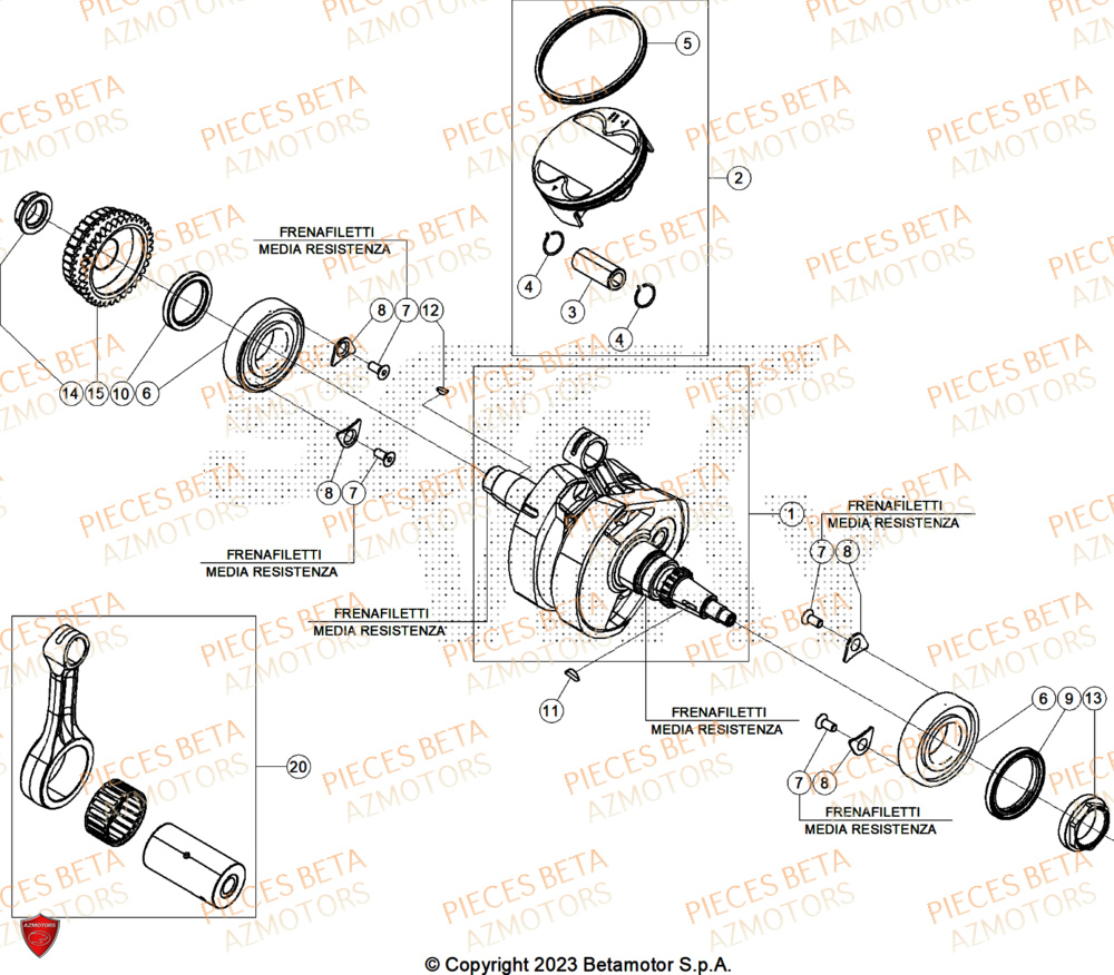 Vilebrequin AZMOTORS Pieces BETA CROSS RX 450 4T - (2026)