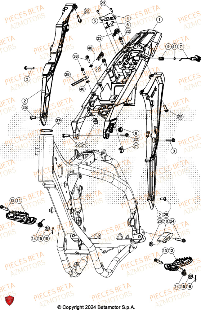 Accessoires De Chassis AZMOTORS Pieces BETA CROSS RX 300 2T - (2024)