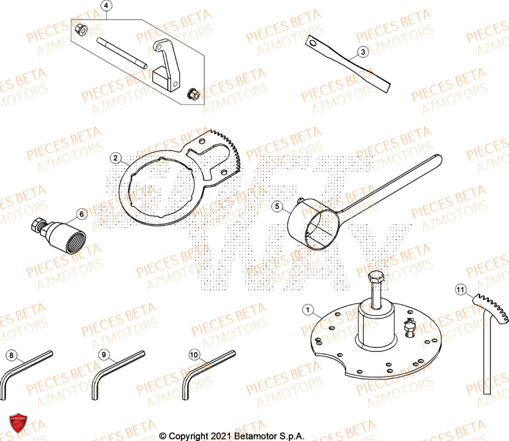 Outillage AZMOTORS Pieces BETA CROSS RX 300 2T - (2025)