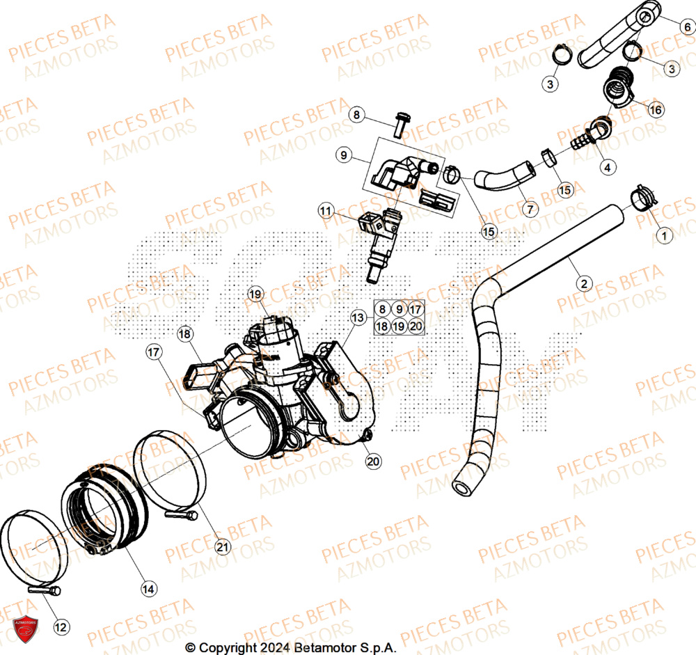 Groupe Injection AZMOTORS Pieces BETA CROSS RX 450 4T - (2024)