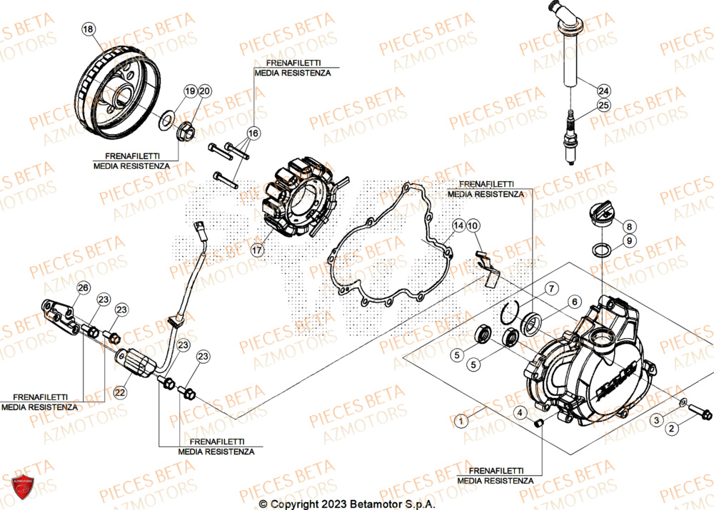 Allumage AZMOTORS Pieces BETA CROSS RX 450 4T - (2025)