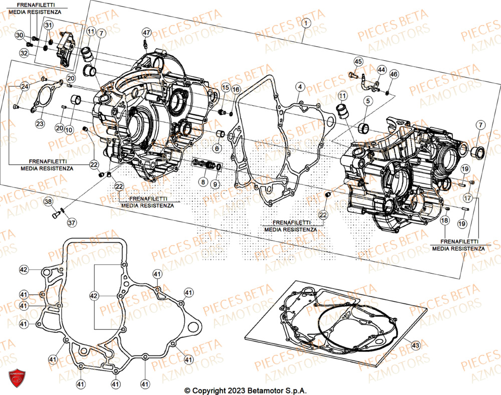 Carter Moteur AZMOTORS Pieces BETA CROSS RX 450 4T - (2025)